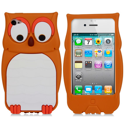 Apple iphone 4 hoesje, uil, bruin